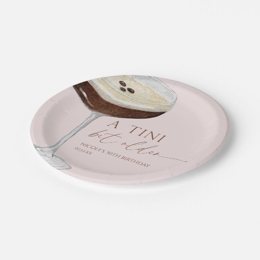 Een klein beetje ouder Expresso Martini verjaardag Papieren Bordje (Gekanteld)