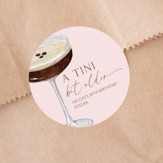 Een klein beetje ouder Expresso Martini verjaardag Ronde Sticker