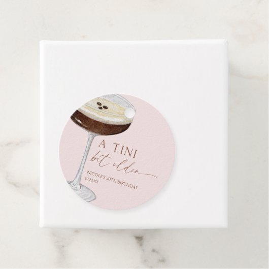 Een klein beetje ouder Expresso Martini Vrijgezell Bedankjes Labels (In situ)