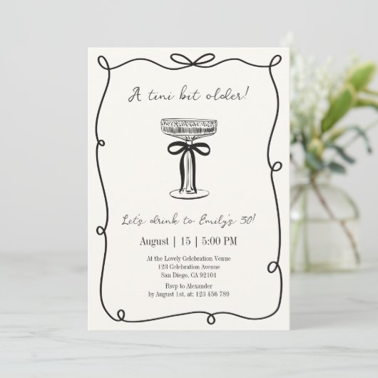 Een klein beetje ouder, Hand getrokken verjaardags Kaart (Staand voorkant)