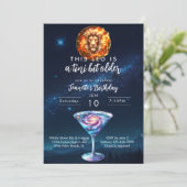 Een klein beetje ouder Leo Zodiac Martini verjaard Kaart (Staand voorkant)