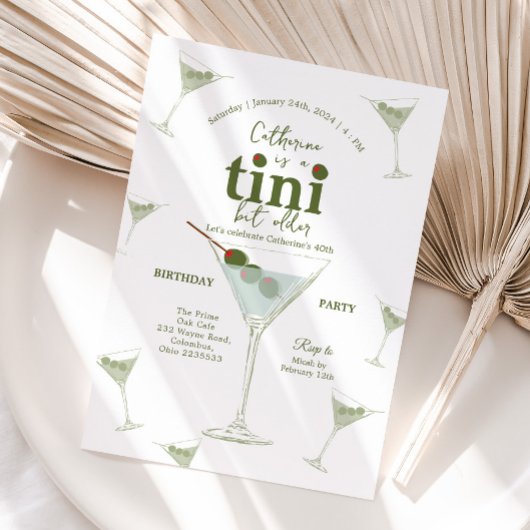 Een klein beetje ouder Martini 40e verjaardagsfees Kaart