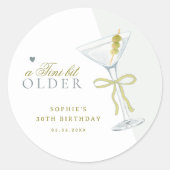 Een klein beetje ouder Martini cocktail verjaardag Ronde Sticker (Voorkant)