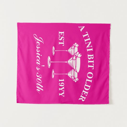 Een klein beetje ouder Martini Custom verjaardagsf Wandkleed (Voorkant (horizontaal))