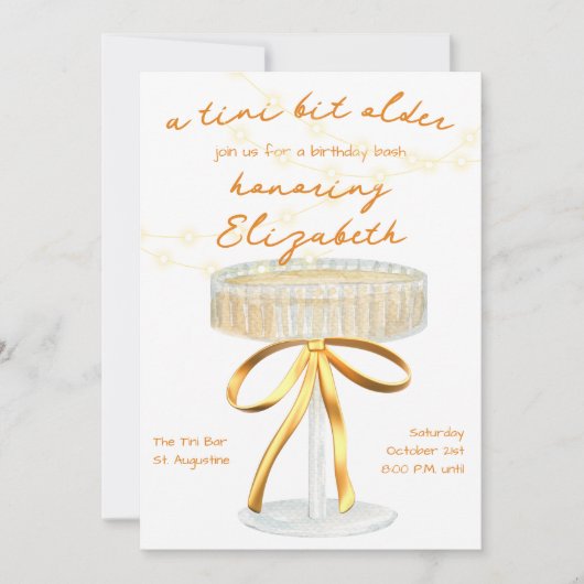 Een klein beetje ouder Martini thema verjaardagsui Kaart (Voorkant)