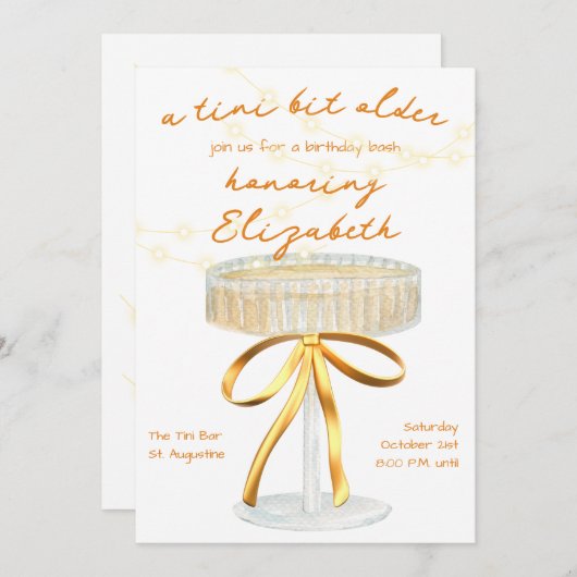 Een klein beetje ouder Martini thema verjaardagsui Kaart (Voorkant / Achterkant)