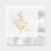 Een klein beetje ouder Martini verjaardag wit goud Folie Servetten (Voorkant)