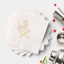Een klein beetje ouder Martini verjaardag wit goud Folie Servetten