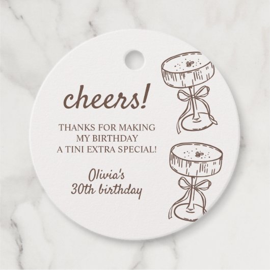 Een klein beetje ouder Martini verjaardagscadeau Bedankjes Labels (Voorkant)
