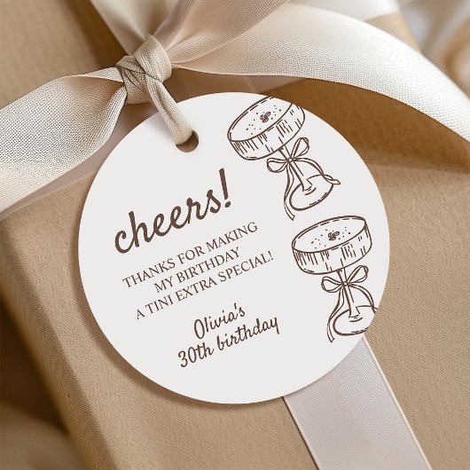 Een klein beetje ouder Martini verjaardagscadeau Bedankjes Labels