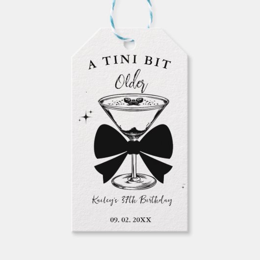 Een klein beetje ouder Martini verjaardagsfeestje Cadeaulabel (Voorkant)