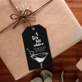 Een klein beetje ouder martini verjaardagsfeestje cadeaulabel