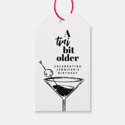 Een klein beetje ouder Martini verjaardagsfeestje Cadeaulabel (Voorkant)