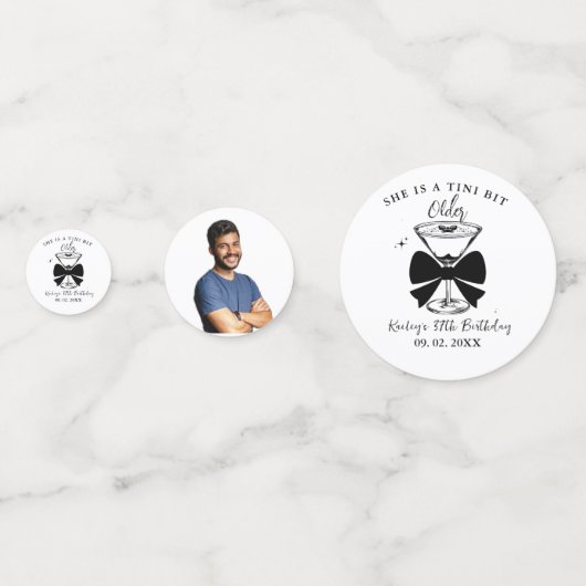 Een klein beetje ouder Martini verjaardagsfeestje Confetti (Achterkanten)