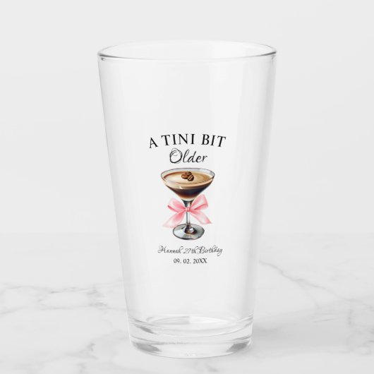 Een klein beetje ouder Martini verjaardagsfeestje Glas (Voorkant)