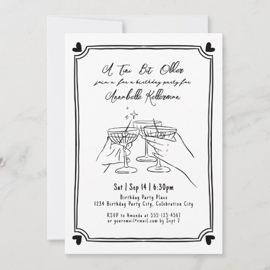 Een klein beetje ouder Martini verjaardagsfeestje Kaart (Voorkant)