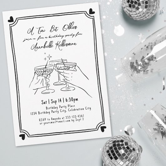 Een klein beetje ouder Martini verjaardagsfeestje Kaart