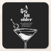 Een klein beetje ouder martini verjaardagsfeestje  kartonnen onderzetters (Voorkant)