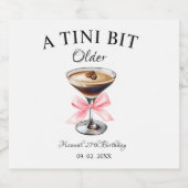 Een klein beetje ouder Martini verjaardagsfeestje Sparkling Wijnetiket (Enkel label)