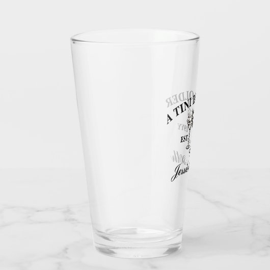 Een klein beetje ouder martini zwart verjaardagsfe glas (Rechts)