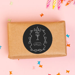 Een klein beetje ouder martini zwart verjaardagsfe ronde sticker