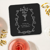 Een klein beetje ouder met de hand getekend zwart  kartonnen onderzetters