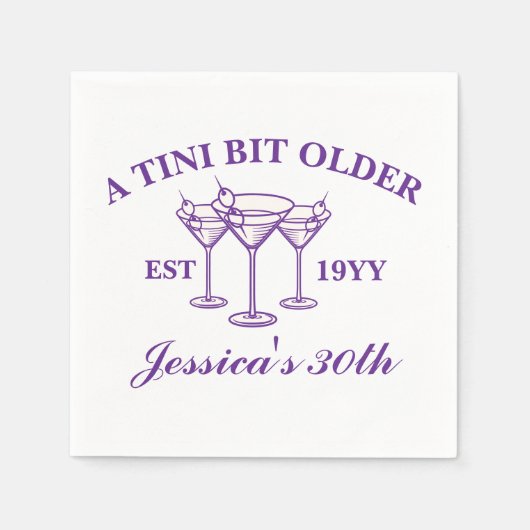 Een klein beetje ouder Paarse aangepaste verjaarda Servet (Voorkant)