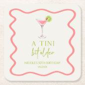Een klein beetje ouder roze Cosmo Martini verjaard Kartonnen Onderzetters (Voorkant)