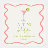 Een klein beetje ouder roze Cosmo Martini verjaard Vierkante Sticker (Voorkant)