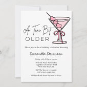 Een klein beetje ouder roze harten olijven verjaar kaart (Voorkant)