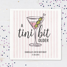 Een klein beetje ouder roze Martini thema verjaard Servet