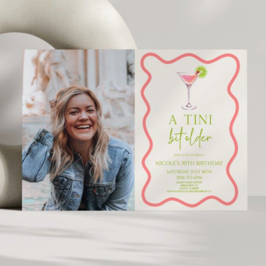 Een klein beetje ouder roze Martini verjaardagsfee Kaart