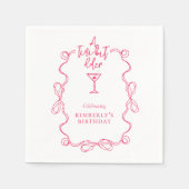 Een klein beetje ouder roze Wavy Border verjaardag Servet (Voorkant)