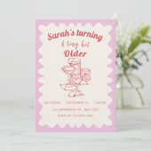 Een klein beetje ouder verjaardagsfeestje uitnodig kaart (Staand voorkant)