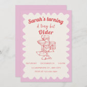 Een klein beetje ouder verjaardagsfeestje uitnodig kaart (Voorkant / Achterkant)