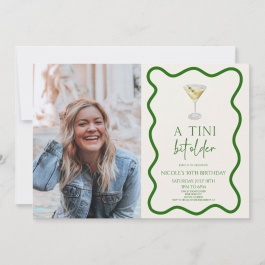 Een klein beetje ouder vuil martini verjaardagsfee kaart (Voorkant)