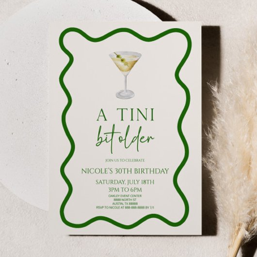 Een klein beetje ouder vuil martini verjaardagsfee kaart