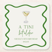 Een klein beetje ouder vuil martini verjaardagsfee kartonnen onderzetters (Voorkant)
