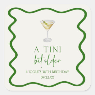 Een klein beetje ouder vuil martini verjaardagsfee vierkante sticker