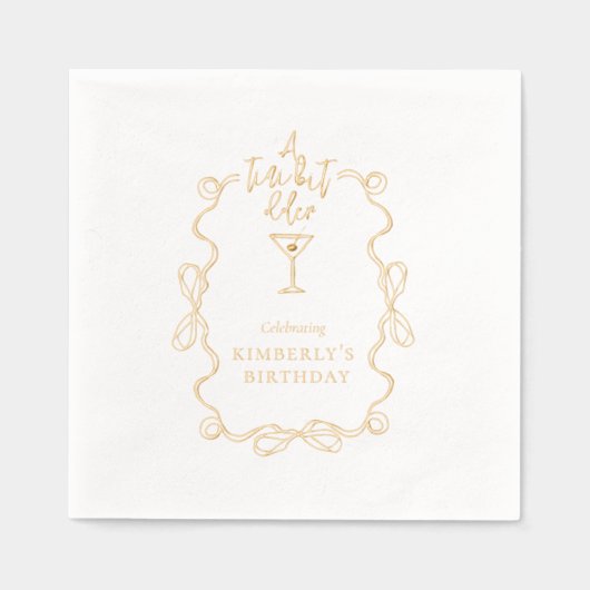 Een klein beetje ouder White Wavy Border verjaarda Folie Servetten (Voorkant)