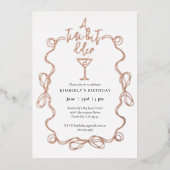 Een klein beetje ouder witgouden Martini verjaarda Folie Uitnodiging (Voorkant)