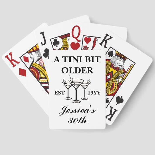 Een klein beetje ouder zwart aangepaste verjaardag pokerkaarten (Achterkant)