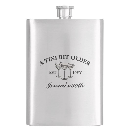 Een klein beetje ouder zwart martini verjaardagsfe flacon (Voorkant)