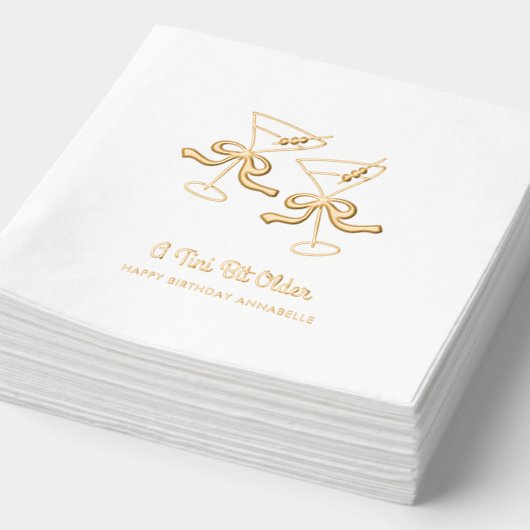 Een klein beetje oudere cocktail gouden verjaardag folie servetten (Detail)
