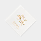 Een klein beetje oudere cocktail gouden verjaardag folie servetten (Rechts)