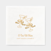 Een klein beetje oudere cocktail gouden verjaardag folie servetten (Voorkant)