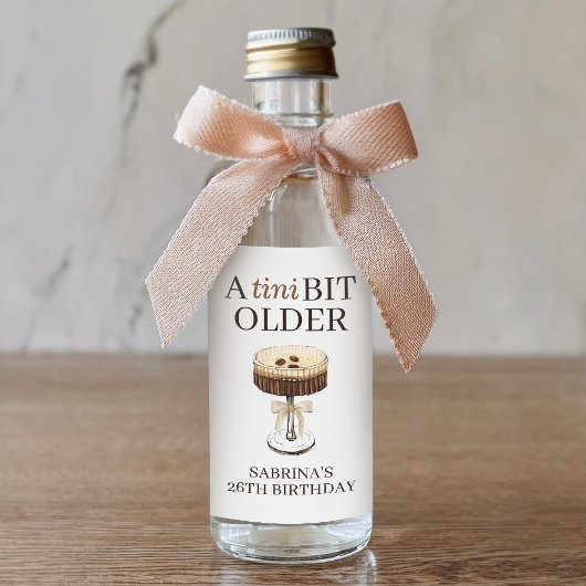 Een klein beetje oudere Espresso Martini Party Fav Likeurfles Etiket