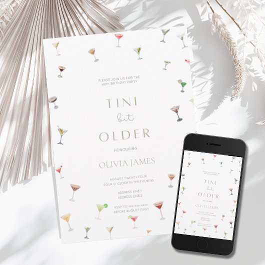 Een klein beetje oudere martini olijf verjaardag kaart