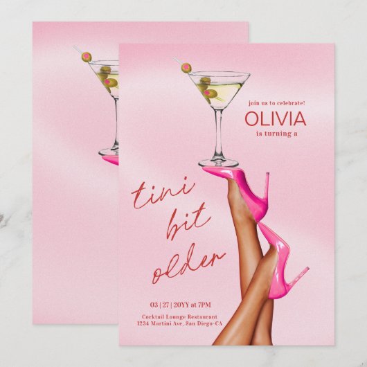 Een klein beetje oudere Martini verjaardagsuitnodi Kaart