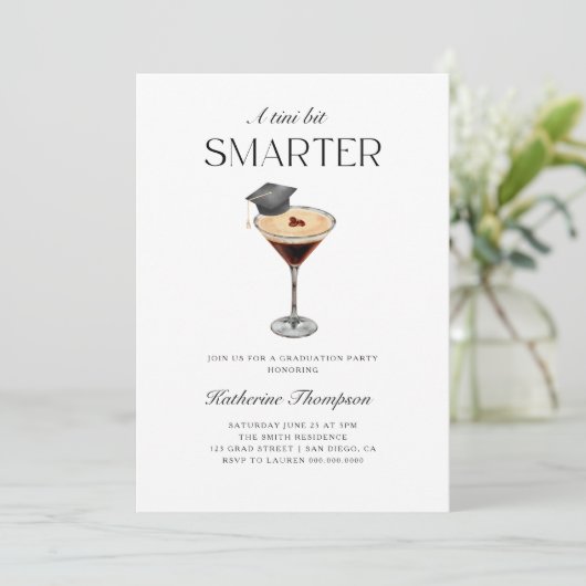 Een klein beetje slimmer Espresso Martini Afstuder Kaart (Staand voorkant)